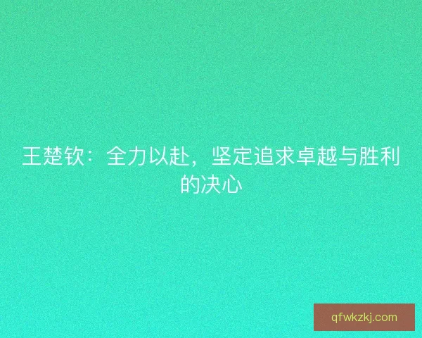 王楚钦：全力以赴，坚定追求卓越与胜利的决心